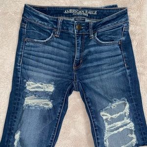 American Eagle super stretch distressed jeggings